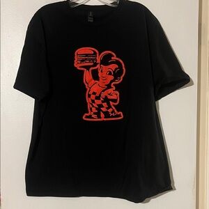 Gildan mens black short sleeve tee. Big Boy motif